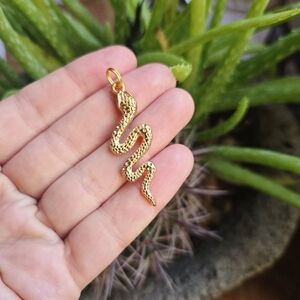 Classic Gold Dainty Snake Pendant